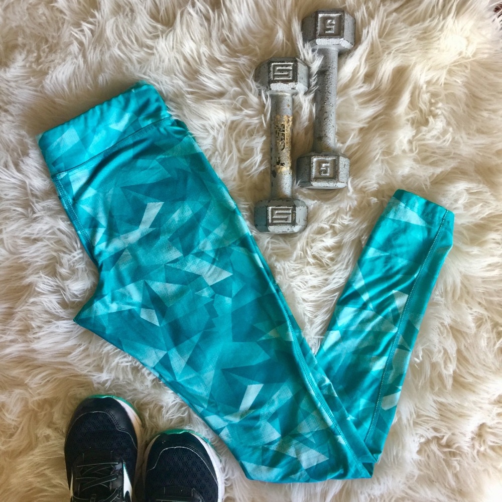 BCG Teal Geometric Workout Leggings